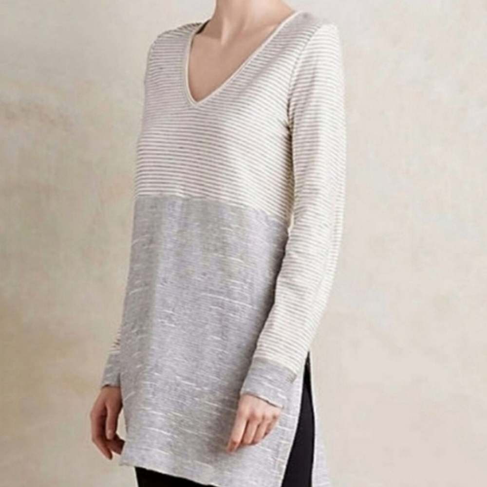 Anthropologie Saturday Sunday Devi Striped Long Sleeve Tunic